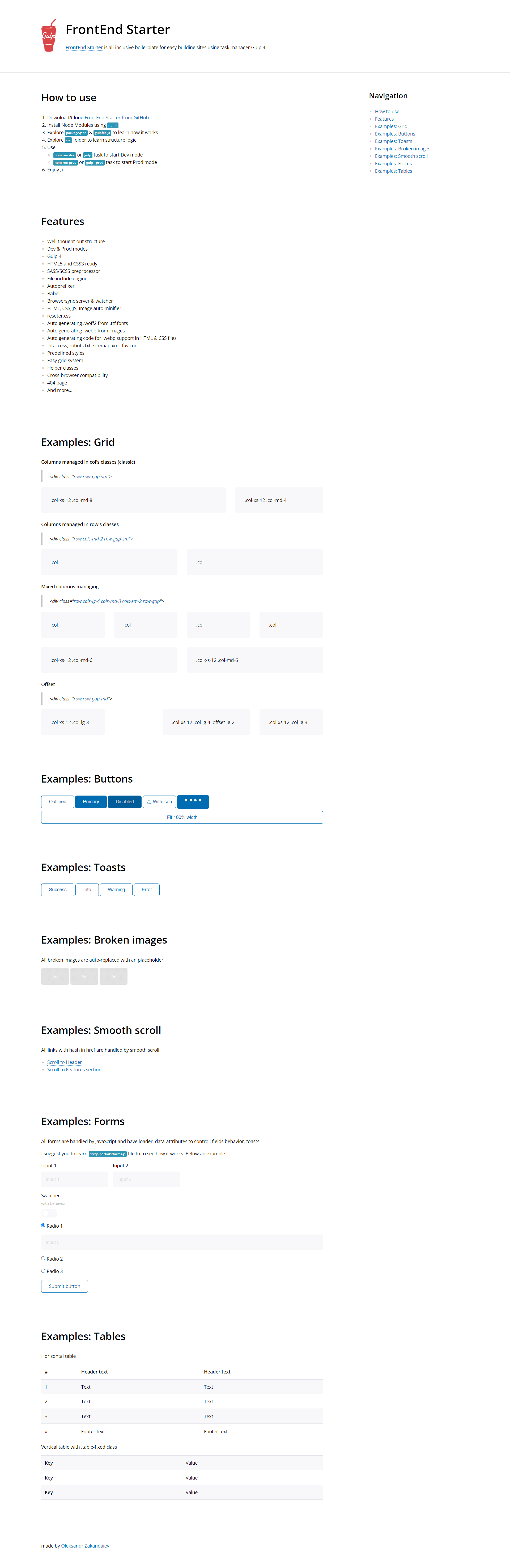 FrontEnd Starter