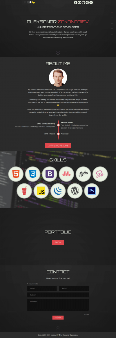 [OLD - v1] Zakandaiev Oleksandr personal website