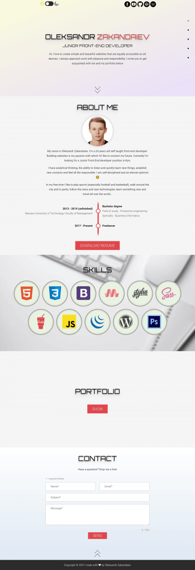 [OLD - v1] Zakandaiev Oleksandr personal website