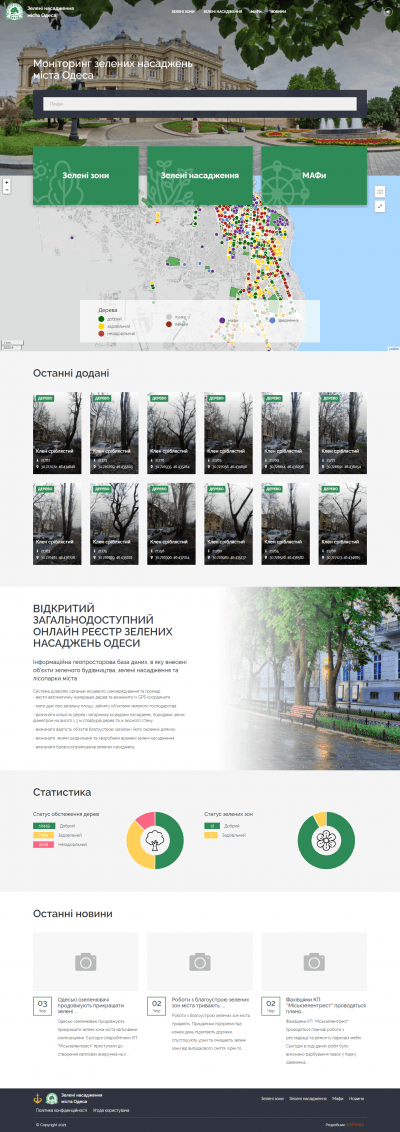 Monitoring of green areas in Odessa