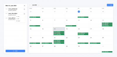 Events calendar